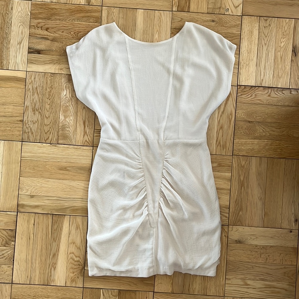 Cream Backless Fitted Dress
